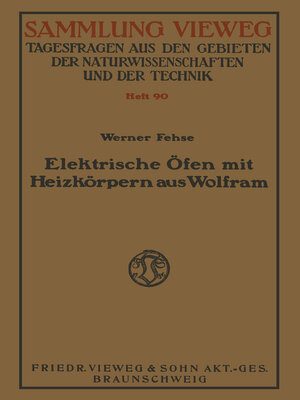 cover image of Elektrische Öfen mit Heizkörpern aus Wolfram